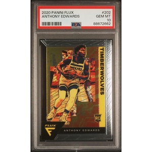 image:imageGraded 2020 Panini Flux Anthony Edwards 202 Rookie RC Basketball Card PSA 10 Gem Mint