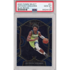 image:imageGraded 202021 Panini Select Anthony Edwards 61 Blue Retail Concourse Rookie RC Basketball Card PSA 10 Gem Mint