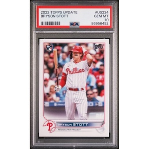 image:imageGraded 2022 Topps Update Bryson Stott US224 Rookie RC Baseball Card PSA 10 Gem Mint