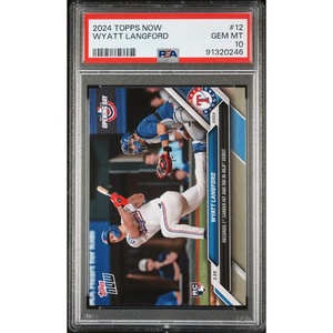 image:imageGraded 2024 Topps Now Wyatt Langford 12 Rookie RC Baseball Card PSA 10 Gem Mint
