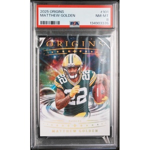 image:imageGraded 2025 Panini Origins Matthew Golden 101 Rookie RC Football Card PSA 8 Near Mint