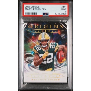 image:imageGraded 2025 Panini Origins Matthew Golden 101 Rookie RC Football Card PSA 9 Mint
