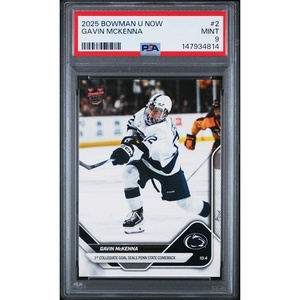 image:imageGraded 2025 Topps Bowman U Now Gavin McKenna 2 Rookie RC Hockey Card PSA 9 Mint