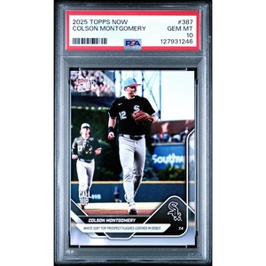 image:imageGraded 2025 Topps Now Colson Montgomery 387 Rookie RC Baseball Card PSA 10 Gem Mint