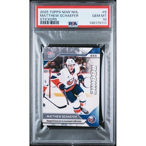 image:imageGraded 2025 Topps Now Matthew Schaefer 5 Rookie RC Hockey Card PSA 10 Gem Mint