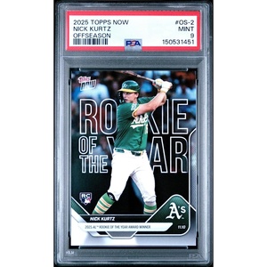 image:imageGraded 2025 Topps Now Nick Kurtz OS2 Offseason Rookie RC Baseball Card PSA 9 Mint