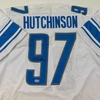 image:imageAutographedSigned Aidan Hutchinson Detroit White Football Jersey Beckett BAS COA