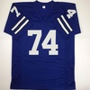 image:imageAutographedSigned Bob Lilly HOF 80 Dallas Retro Blue Football Jersey JSA COA