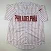 image:imageAutographedSigned Charlie Manuel Philadelphia Pinstripe Baseball Jersey PSADNA COA
