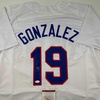 image:imageAutographedSigned Juan Gonzalez Texas White Baseball Jersey JSA COA