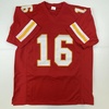 image:imageAutographedSigned Len Dawson HOF 87 Kansas City Red Football Jersey JSA COA