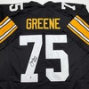 image:imageAutographedSigned Mean Joe Greene HOF 87 Pittsburgh Black Football Jersey JSA COA