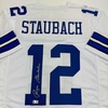 image:imageAutographedSigned Roger Staubach Dallas White Football Jersey Beckett BAS COA