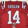 image:imageAutographedSigned Steve Grogan New England Red Football Jersey JSA COA