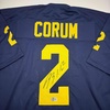 image:imageFramed AutographedSigned Blake Corum Michigan 35x39 Blue Stat College Football Jersey Beckett BAS COA