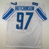 image:imageAutographedSigned Aidan Hutchinson Detroit White Football Jersey Beckett BAS COA