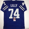 image:imageAutographedSigned Bob Lilly HOF 80 Dallas Retro Blue Football Jersey JSA COA