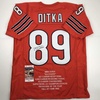 image:imageAutographedSigned Mike Ditka Chicago Orange Stat Football Jersey JSA COA