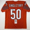 image:imageAutographedSigned Mike Singletary HOF 98 Chicago Orange Football Jersey JSA COA