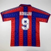 image:imageAutographedSigned Ronaldo Nazario FC Barcelona RedBlue Soccer Jersey Beckett BAS COA