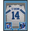 image:imageFramed AutographedSigned AmonRa St Brown 35x39 Detroit White Football Jersey Beckett BAS COA