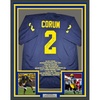 image:imageFramed AutographedSigned Blake Corum Michigan 35x39 Blue Stat College Football Jersey Beckett BAS COA