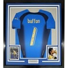 image:imageFramed AutographedSigned Gianluigi Buffon 35x39 Italy Blue Soccer Futbol Jersey Beckett BAS COA
