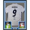 image:imageFramed AutographedSigned Karim Benzema 35x39 Real Madrid 201617 White Soccer Jersey Beckett BAS COA