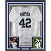 image:imageFramed AutographedSigned Mariano Rivera 35x39 New York Pinstripe Baseball Jersey Beckett BAS COA Holo