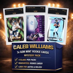 image:image3x Caleb Williams RC Gem Mint Football Rookie Cards Mystery Pack  HOFSM 10 Graded