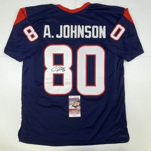 image:imageAutographedSigned Andre Johnson Houston Blue Football Jersey JSA COA