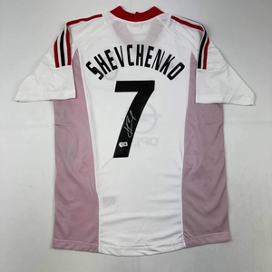 image:imageAutographedSigned Andriy Shevchenko AC Milan White Soccer Futbol Jersey Beckett BAS COA