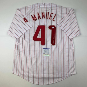 image:imageAutographedSigned Charlie Manuel Philadelphia Pinstripe Baseball Jersey PSADNA COA
