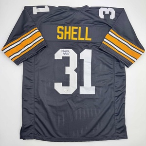 image:imageAutographedSigned Donnie Shell Pittsburgh Black Football Jersey JSA COA