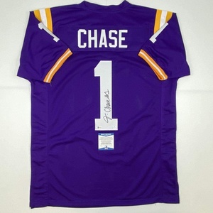 image:imageAutographedSigned JaMarr Chase LSU Purple College Football Jersey Beckett BAS COA