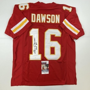 image:imageAutographedSigned Len Dawson HOF 87 Kansas City Red Football Jersey JSA COA