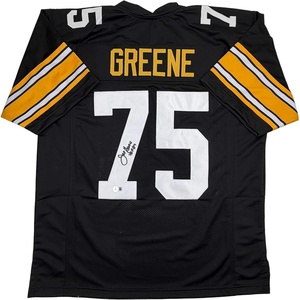 image:imageAutographedSigned Mean Joe Greene HOF 87 Pittsburgh Black Football Jersey JSA COA
