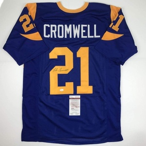 image:imageAutographedSigned Nolan Cromwell Los Angeles LA Blue Football Jersey JSA COA