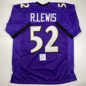 image:imageAutographedSigned Ray Lewis Baltimore Purple Football Jersey PSADNA COA