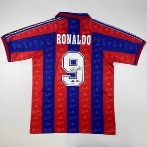 image:imageAutographedSigned Ronaldo Nazario FC Barcelona RedBlue Soccer Jersey Beckett BAS COA