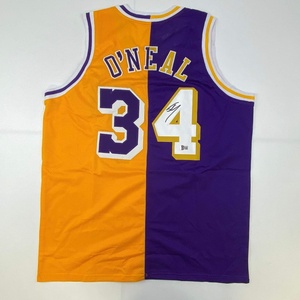 image:imageAutographedSigned Shaquille Shaq ONeal Los Angeles LA Split Basketball Jersey Beckett BAS COA