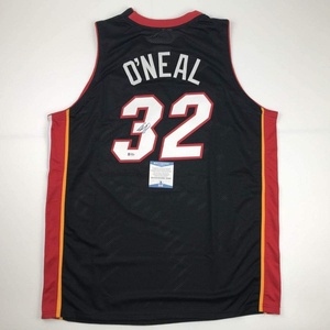 image:imageAutographedSigned Shaquille Shaq ONeal Miami Black Basketball Jersey Beckett BAS COA