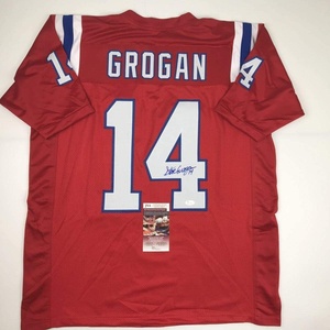 image:imageAutographedSigned Steve Grogan New England Red Football Jersey JSA COA