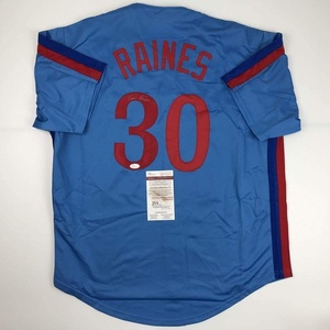 image:imageAutographedSigned Tim Raines Montreal Blue Baseball Jersey JSA COA