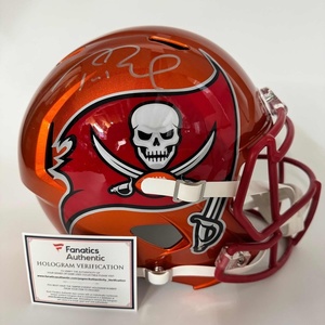 image:imageAutographedSigned Tom Brady Tampa Bay Buccaneers Blaze Full Size FS FS Replica Football Helmet Fanatics COA