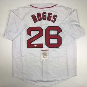 image:imageAutographedSigned Wade Boggs Boston White Baseball Jersey JSA COA