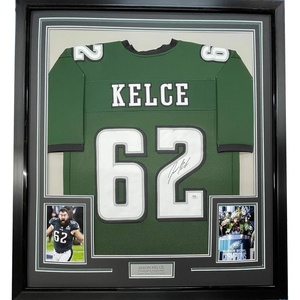 image:imageFramed AutographedSigned Jason Kelce 35x39 Philadelphia Green Football Jersey PSADNA COA