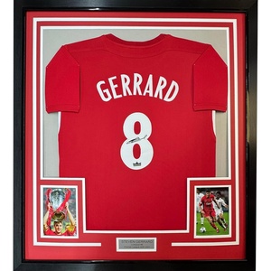 image:imageFramed Facsimile Autographed Steven Gerrard 35x39 Liverpool FC Red Reprint Laser Auto Soccer Jersey