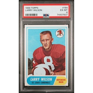 image:imageGraded 1968 Topps Larry Wilson 164 Football Card PSA 6 EXMT