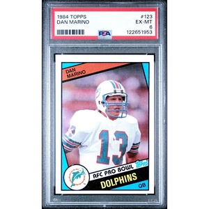 image:imageGraded 1984 Topps Dan Marino 123 Rookie RC Football Card PSA 6 Excellent